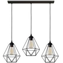 Helam karo Plafoniera a Sospensione Bar Dritta Nera 78cm