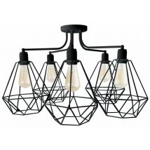 Helam Lighting - Helam karo Plafonnier Semi-Encastré Multi Bras Noir 75cm