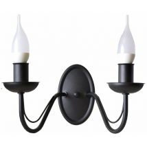 Malbo Candle Wall Lamp Black 32cm - Helam