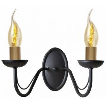 Helam Lighting - Helam Malbo Candle Wall Lamp Black, Patina 32cm