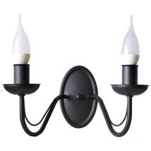 Malbo Kerzenwandleuchte Schwarz 32cm - Helam