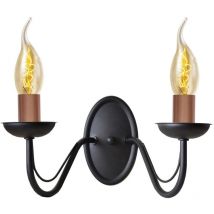 Malbo Kerzenwandleuchte Schwarz, Kupfer 32cm - Helam