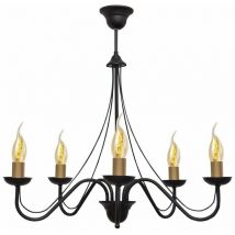 Helam malbo Lámpara de Techo Colgante Multi Brazo Negro, Pátina 60cm
