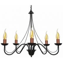 Malbo Multi Arm Pendant Ceiling Light Black, Copper 60cm - Helam