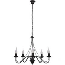 Helam - malbo Plafón Colgante Multi Brazo Negro 60cm