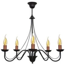 Helam malbo Plafoniera a Sospensione Multi Braccio Nera, Rame 60cm