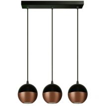 Helam midway Plafoniera a Sospensione Bar Dritta Nera, Rame 40cm