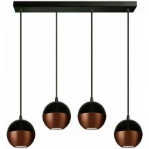 Helam Lighting - Helam midway Plafonnier Suspendu Straight Bar Noir, Cuivre 60cm