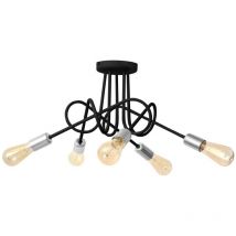 Helam - oxford Halbbündige Deckenleuchte mit mehreren Armen Schwarz, Chrom 50cm