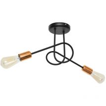 Helam - oxford Halbbündige Deckenleuchte mit mehreren Armen Schwarz, Kupfer 38cm