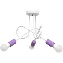 Helam - oxford Halbbündige Deckenleuchte mit mehreren Armen Weiß, Violett 50cm