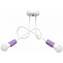 Helam - oxford Lámpara de Techo Semi Empotrada Multi Brazo Blanco, Morado 38cm