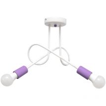 Oxford Lámpara de Techo Semi Empotrada Multi Brazo Blanco, Morado 38cm - Helam