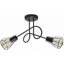 Helam - Oxford Multi Arm Semi Flush Ceiling Light Black 41cm