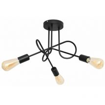 Helam Oxford Multi Arm Semi Flush Ceiling Light Black 50cm