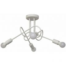 Helam Lighting - Helam Oxford Multi Arm Semi Flush Ceiling Light White 44cm