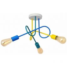 Helam - Oxford Multi Arm Semi Flush Ceiling Light White, Yellow, Turquoise, Blue 50cm