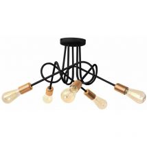 Helam oxford Plafón Multi Brazo Semi Empotrado Negro, Cobre 50cm