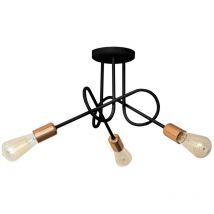 Helam - oxford Plafón Multi Brazo Semi Empotrado Negro, Cobre 50cm