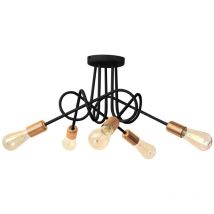Helam - oxford Plafón Multi Brazo Semi Empotrado Negro, Cobre 50cm