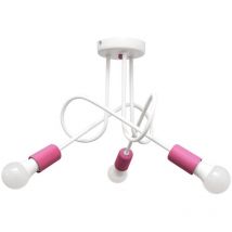 Helam OXFORD Plafón Semi Empotrado Multi Brazo Blanco, Rosa 38cm