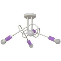 Helam oxford Plafoniera semi-incasso multi braccio bianca, viola 44 cm