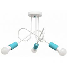Helam Lighting - Helam oxford Plafonnier semi-encastré à bras multiples Blanc, Turquoise 50cm