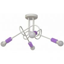 Helam Lighting - Helam oxford Plafonnier semi-encastré à bras multiples blanc, violet 44 cm