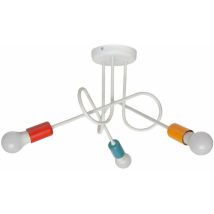 Helam Lighting - Helam oxford Plafonnier Semi-Encastré Multi Bras Blanc, Orange, Rouge, Turquoise 50cm