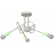 Helam Lighting - Helam oxford Plafonnier semi-encastré à plusieurs bras blanc, menthe 44 cm