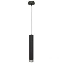 Helam tuba Plafoniera Slim Sospensione Nera, Cromata 10cm