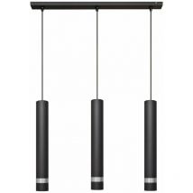 Helam - tuba Plafonnier Suspendu Straight Bar Noir, Chrome 60cm