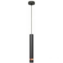 Helam Tuba Slim Pendant Ceiling Light Black, Rose Gold 10cm