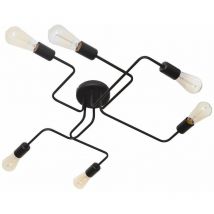 Helam Lighting - Helam tube Halbbündige Deckenleuchte mit mehreren Armen Schwarz 75cm