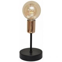 Helam TUBE Lampe à Poser Noir, Cuivre 12cm