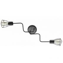 Helam tube Lámpara de techo semiempotrable multi brazos negra 82cm