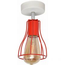 Helam - tube Plafón Semi Empotrar Blanco, Rojo 10cm