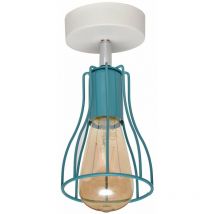 Tube Semi Flush Light White, Turqouise 10cm - Helam