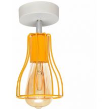 Helam Lighting - Helam tube Semi Plafonnier Blanc, Jaune 10cm