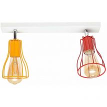 Helam Lighting - Helam tube Semi Plafonnier Blanc, , Orange, Rouge 40cm