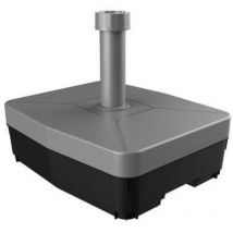 Helcosol - Pied de parasol à lester avec du sable jusqu'à 45 kg, argenté, l 41 x l 49 x h 16 cm