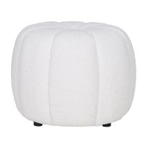Lisa Design - Helda - pouf - en tissu bouclette - ecru