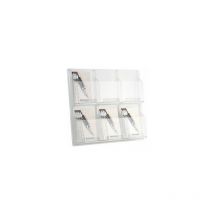 Display de pared clearly transparente con 6 compartimentos