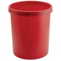 Corbeille à papier 30l 30 l H405xD.350 mm avec bord à poignée plastique rouge