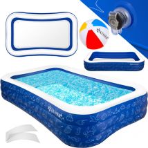Piscina hinchable piscina familiar para niños y adultos para niños con agujeros de drenaje Azul, 2,4 metros - Kesser