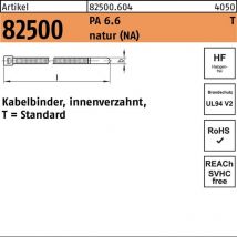 Kabelbinder r 82500 innenverzahnt 2,5 x 100/ 22 Polyamid 6.6 natur