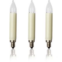 902037 - Candela di ricambio per illuminazione interna ed esterna, attacco E10, 12 v, 3 w, confezione blister da 3, colore: Avorio - Hellum