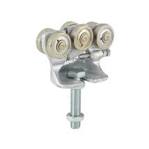 Helm - 492 Monture tole galvanisée, fixation sur plat, galet avec moyeu M16x70, Hauteur réglable