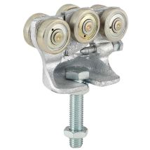 Helm - 592 Monture Tole Galvanisée, Fixation Sur Plat, Galet Avec Moyeu M20x90, Hauteur Réglable