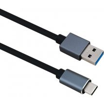 Helos - Câble de raccordement, usb 3.1 a Fiche/USB Type-C St, Premium, 1,0m, Noir (288353)